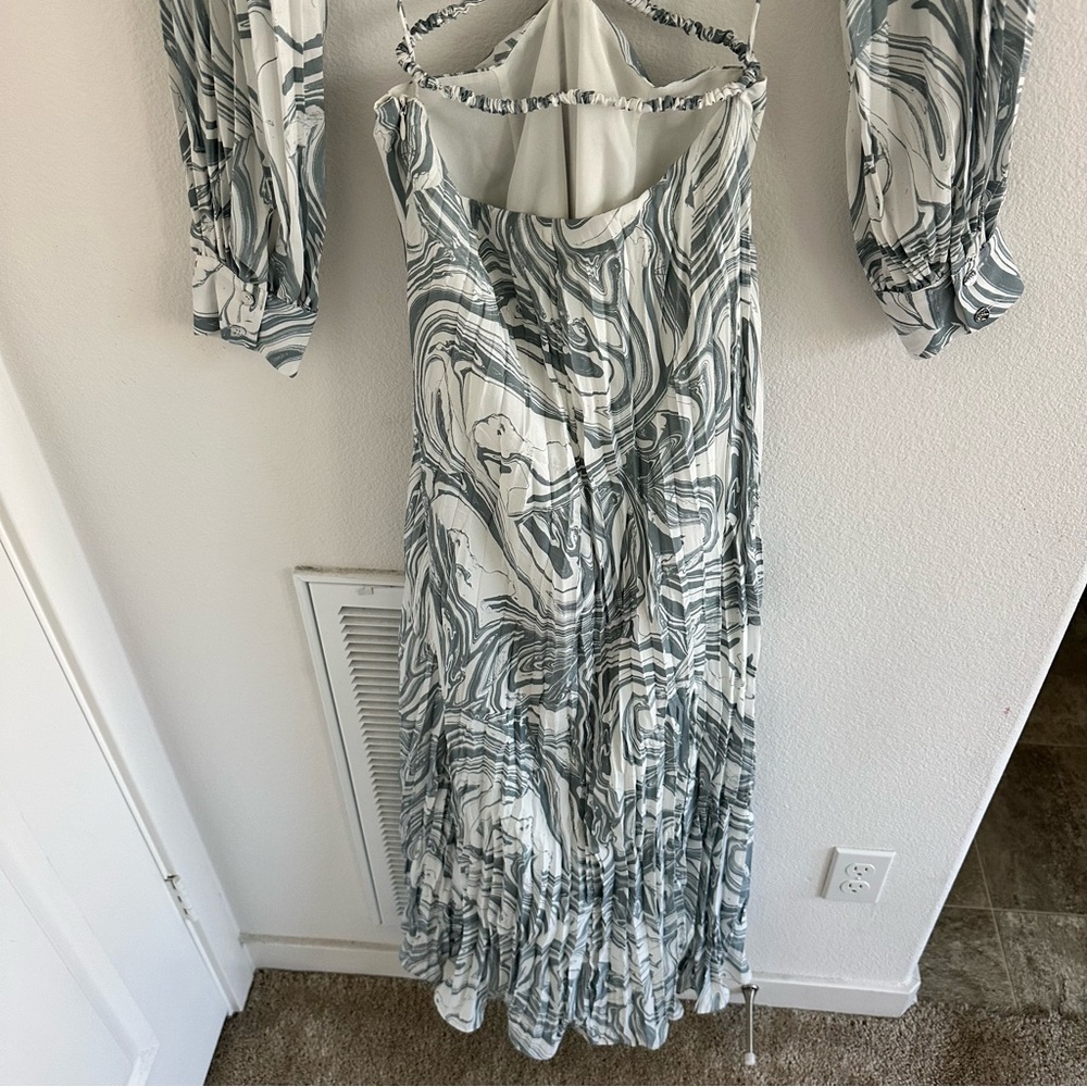 Jonathan Simkhai Priya Swirl Print Waist Cut-Out Dress Size: 2 - Picture 8 of 14
